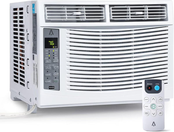GAOMON Smart 6000 BTU Window Air Conditioner - WiFi - Enabled AC with Remote & App Control, Timer, Sleep Mode, Easy Install Kit, Cools Rooms up to 350