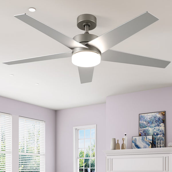 Uforic 52" Modern Ceiling Fan with Lights and Remote Control, 5 - Blade Ceiling Fan