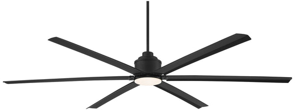 Casa Vieja 84" Ultra Breeze Modern Industrial Outdoor Ceiling Fan with Dimmable LED Light Remote Control Matte Black Wet Rated for Patio Exterior