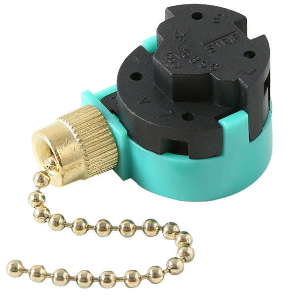 Ceiling Fan Replacement Parts Zing Ear ZE-268S6, Ceiling Fan Switch 3 Speed 4 Wire Pull Chain Cord Switch Speed Control Compatible with Hunter