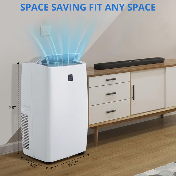 TROPOW 14000BTU Portable Air Conditioners Cool up to 750 Sq.ft, 4 in 1 Portable AC Unit with Remote Control/Dehumidifier/3 Speeds Fan/Sleep Mode