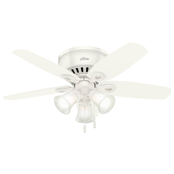 Hunter Builder Low Profile 42" Ceiling Fan with Light - Snow White