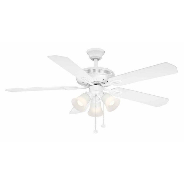 Hampton Bay Glendale 52 in. Indoor White Ceiling Fan with Light Kit