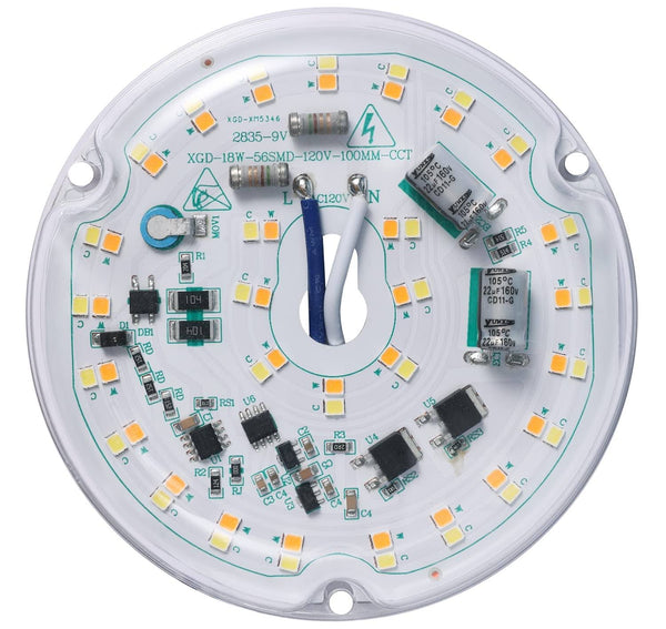 Ledytech 3.93'' LED Retrofit Light Kit for Ceiling Flush Light Ceiling Fan Light Replacement Panel PCB 18W Color Temperature Adjustable 3000K 4500K