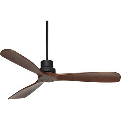 52" Casa Vieja Delta - Wing DC Industrial Indoor Outdoor Ceiling Fan with Remote Control Matte Black Dark Walnut Damp Rated for Patio Exterior House