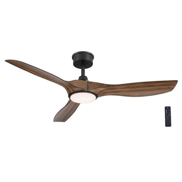 Home Decorators Collection YG825A - NI Marlon 52 in. Integrated LED Indoor Natural Iron Ceiling Fan with Brazilian Walnut Blades and Remote Control